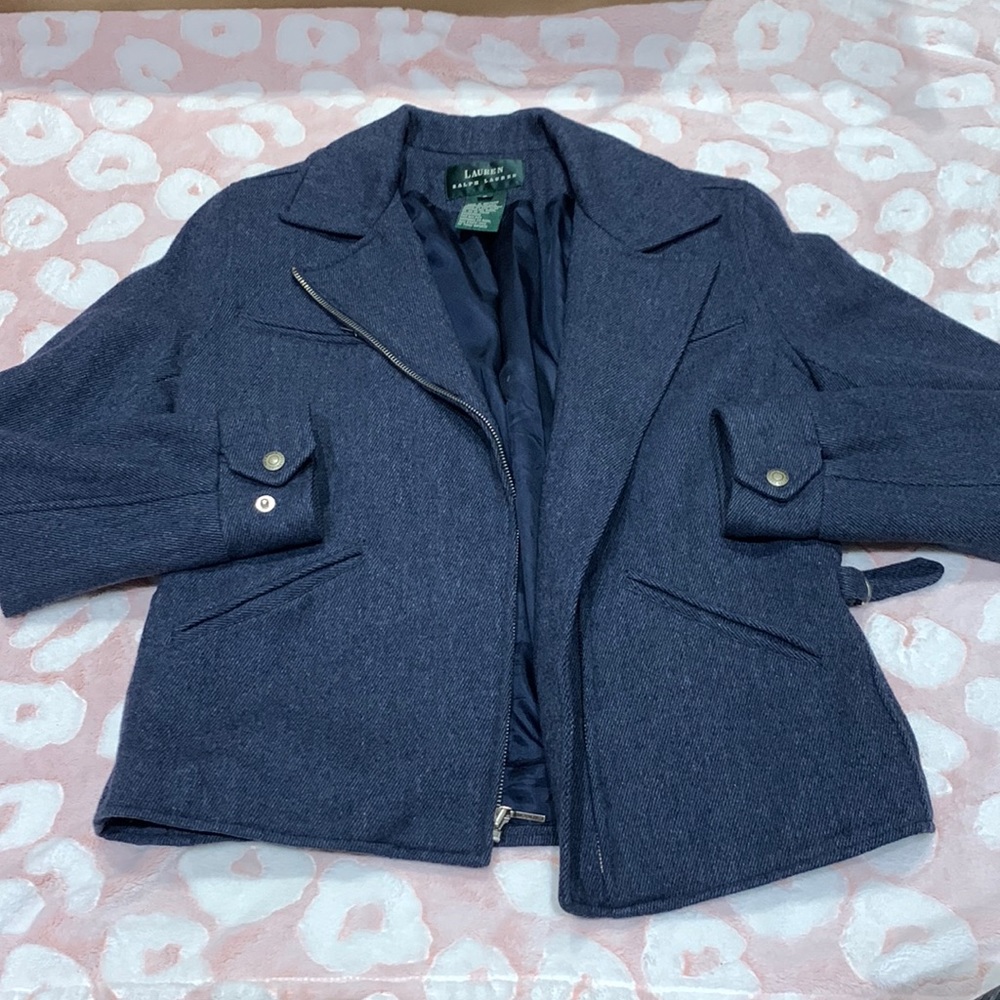 Wool LAUREN by RALPH LAUREN Zip Up Blazer